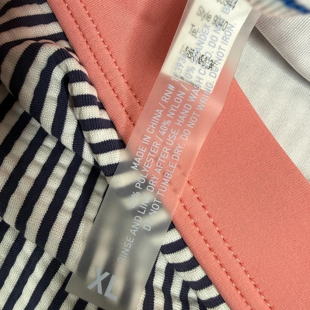 Southern Tide Seersucker Bikini Bottom Womens XL Navy Stripe Coral Swim Surf NWT